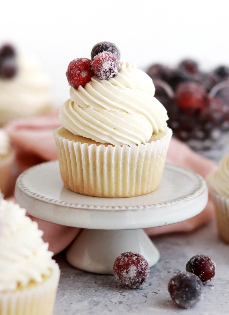 sugared cranberry cupcakes for the holidays