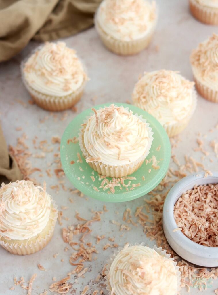 coconut cupcakes recipe with toasted coconut buttercream