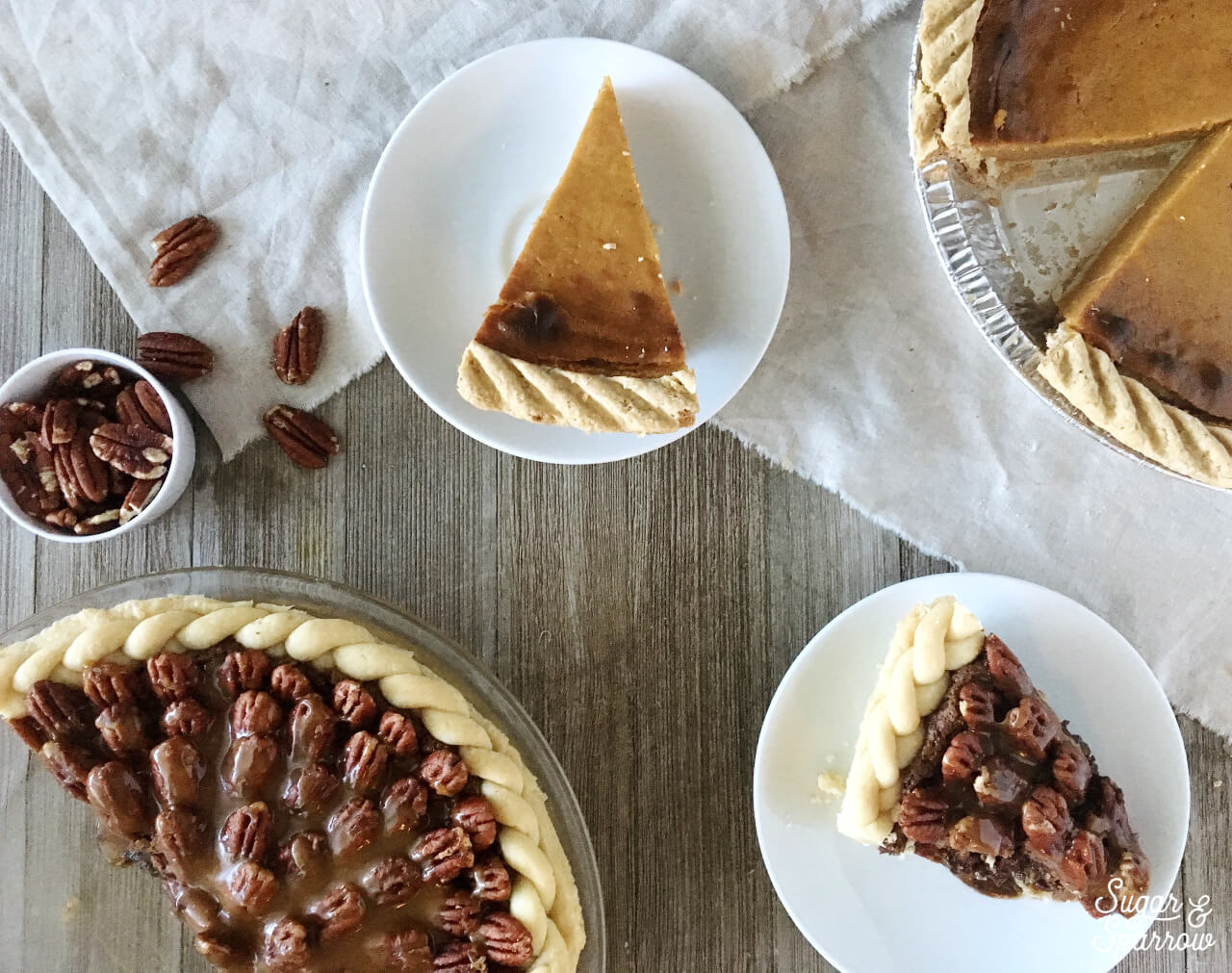 Thanksgiving pies by Sugar and Sparrow