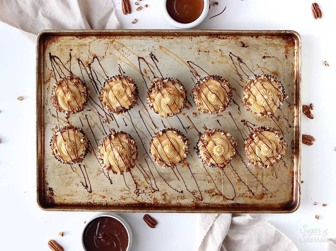 chocolate caramel pecan cupcakes recipe