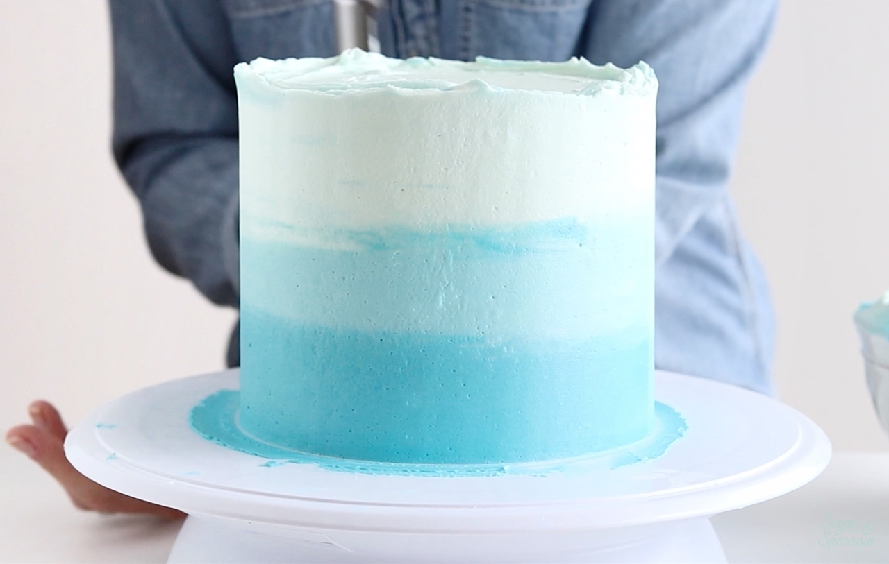 buttercream ombre cake tutorial