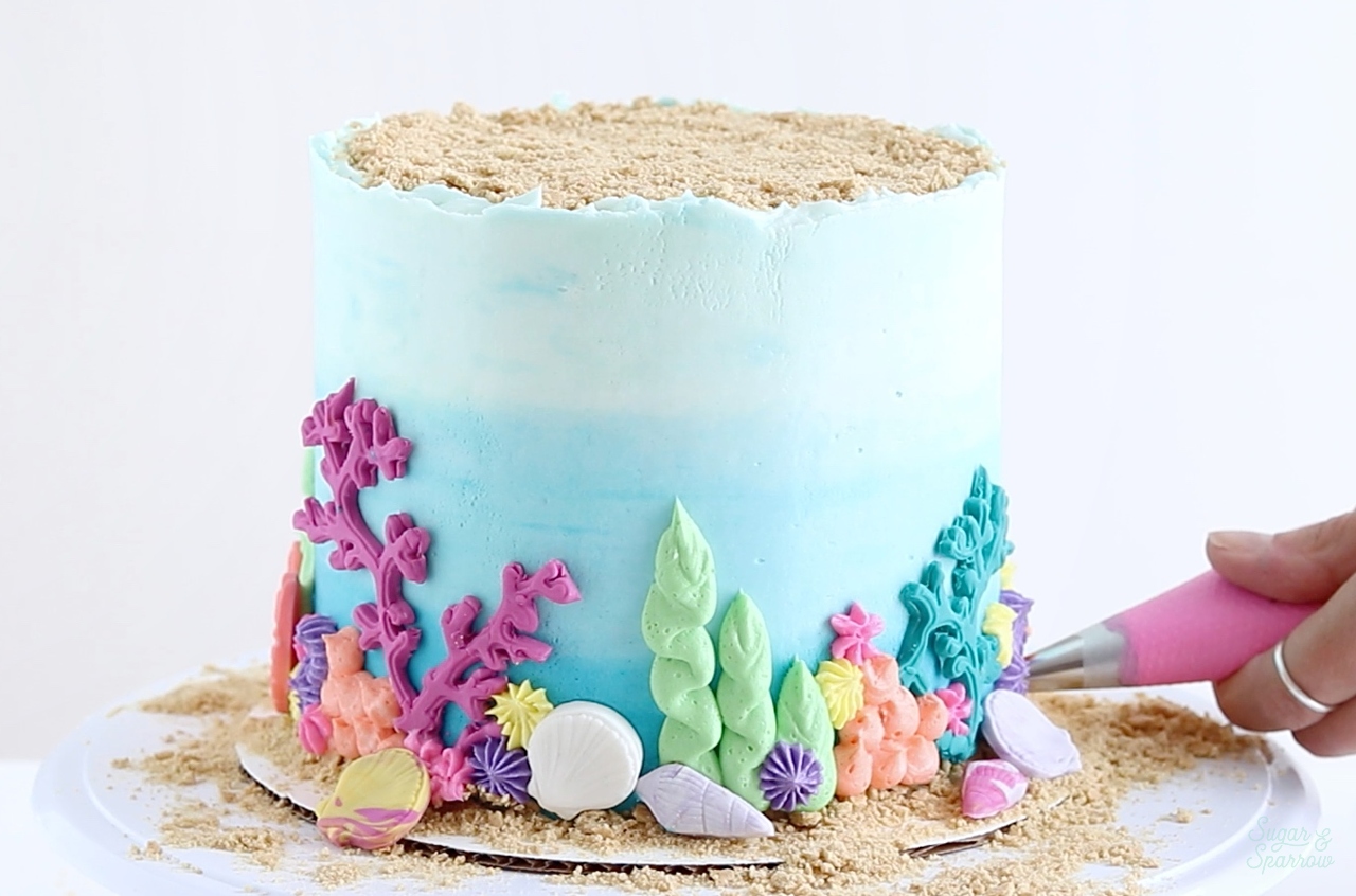 under the sea buttercream cake tutorial