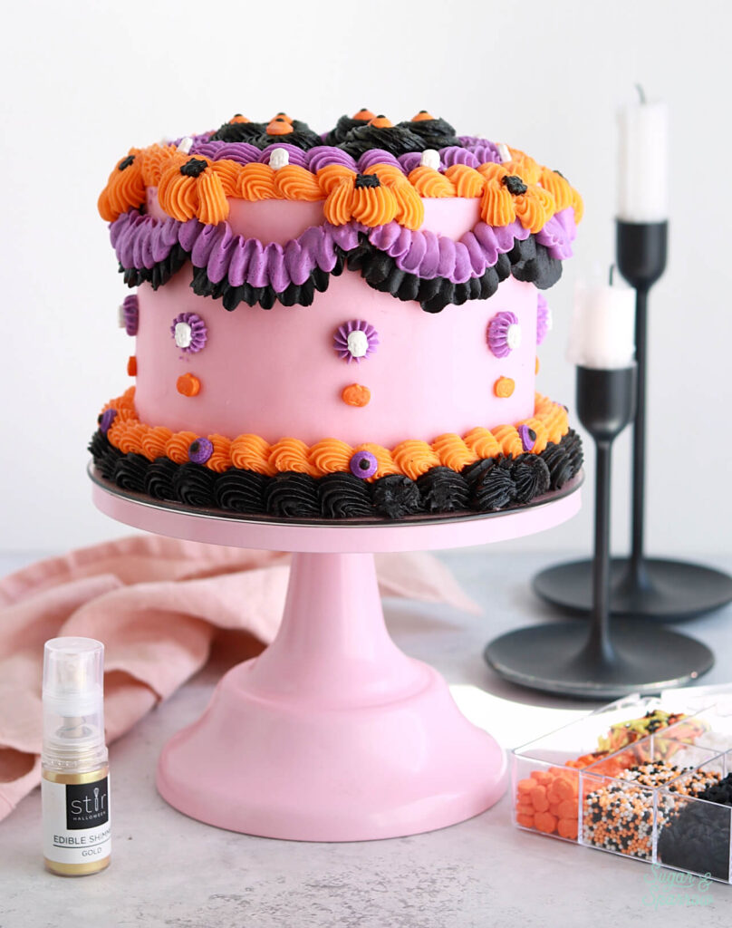 pink halloween cake