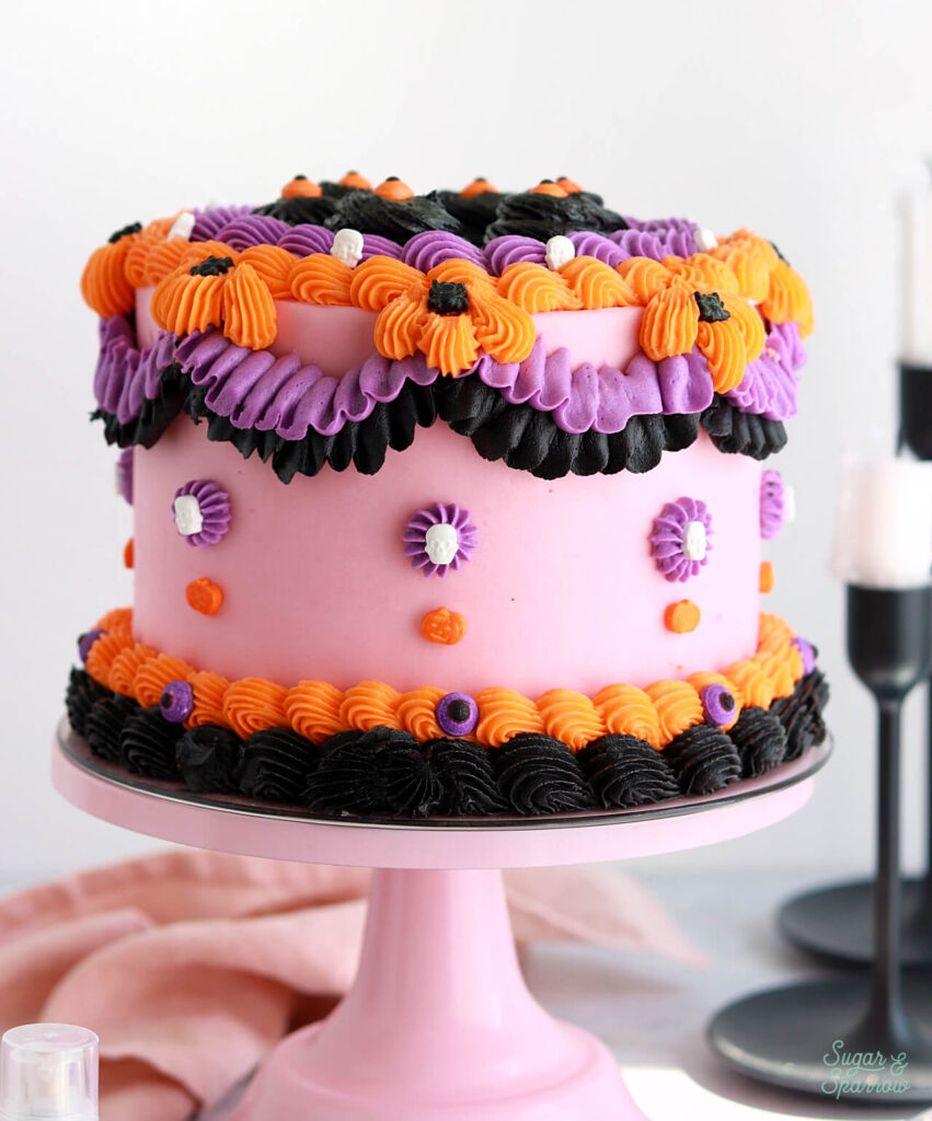 vintage halloween cake tutorial by sugar and sparrow