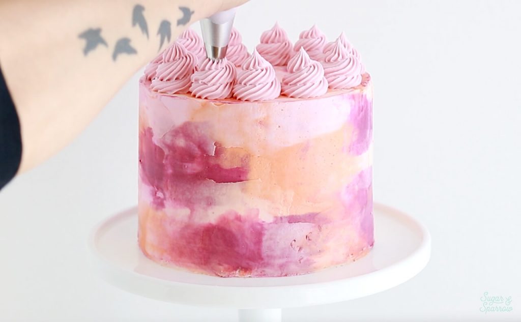 watercolor cake tutorial by sugar and sparrow