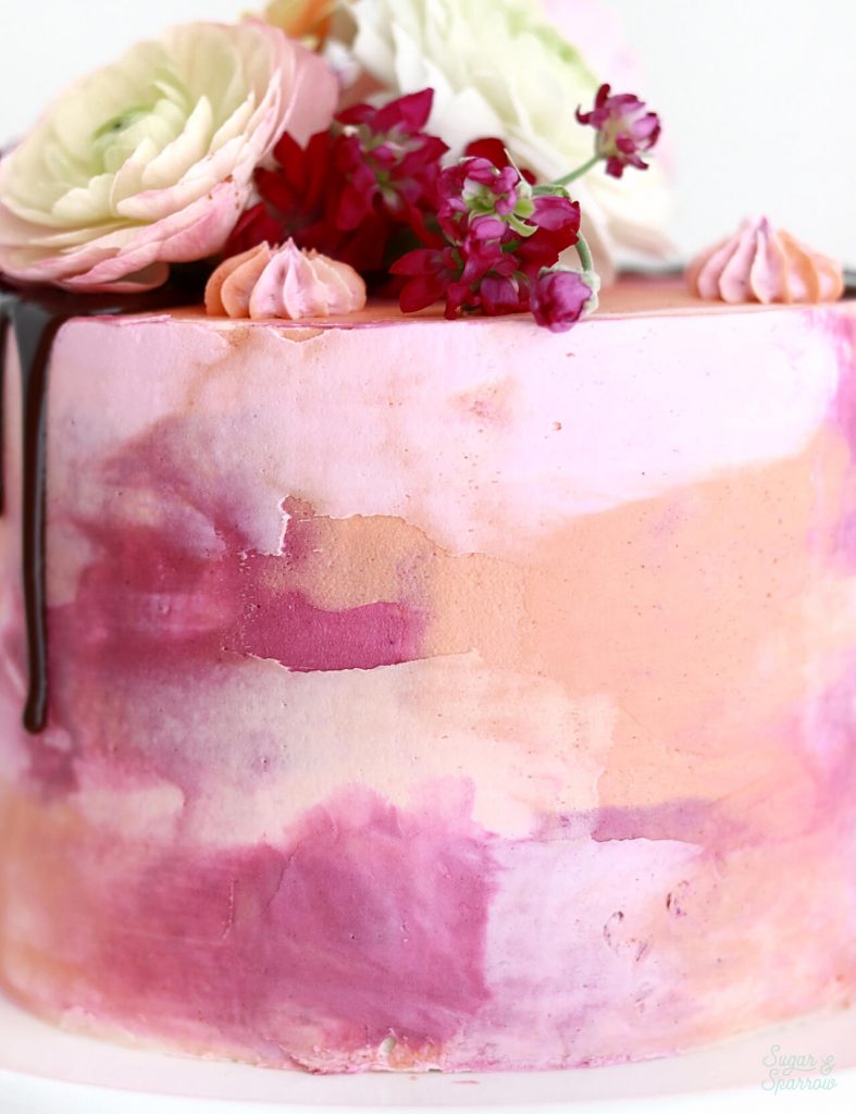 watercolor cake tutorial with buttercream