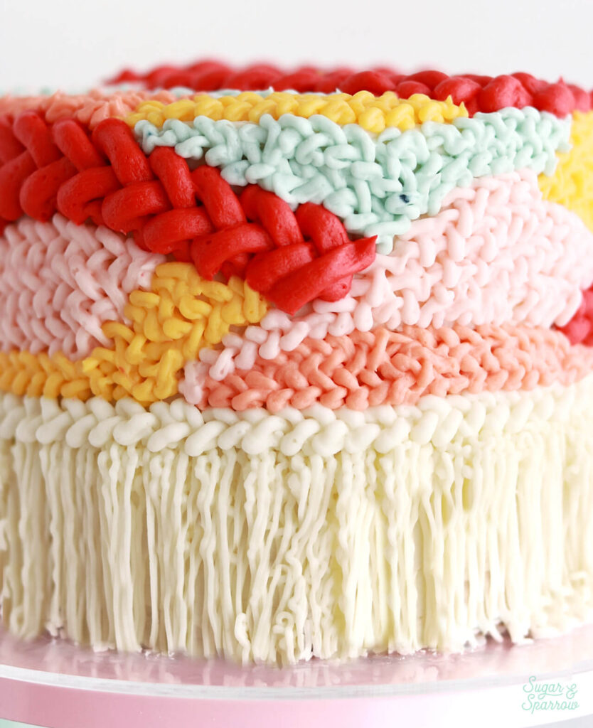 piped buttercream tapestry cake tutorial