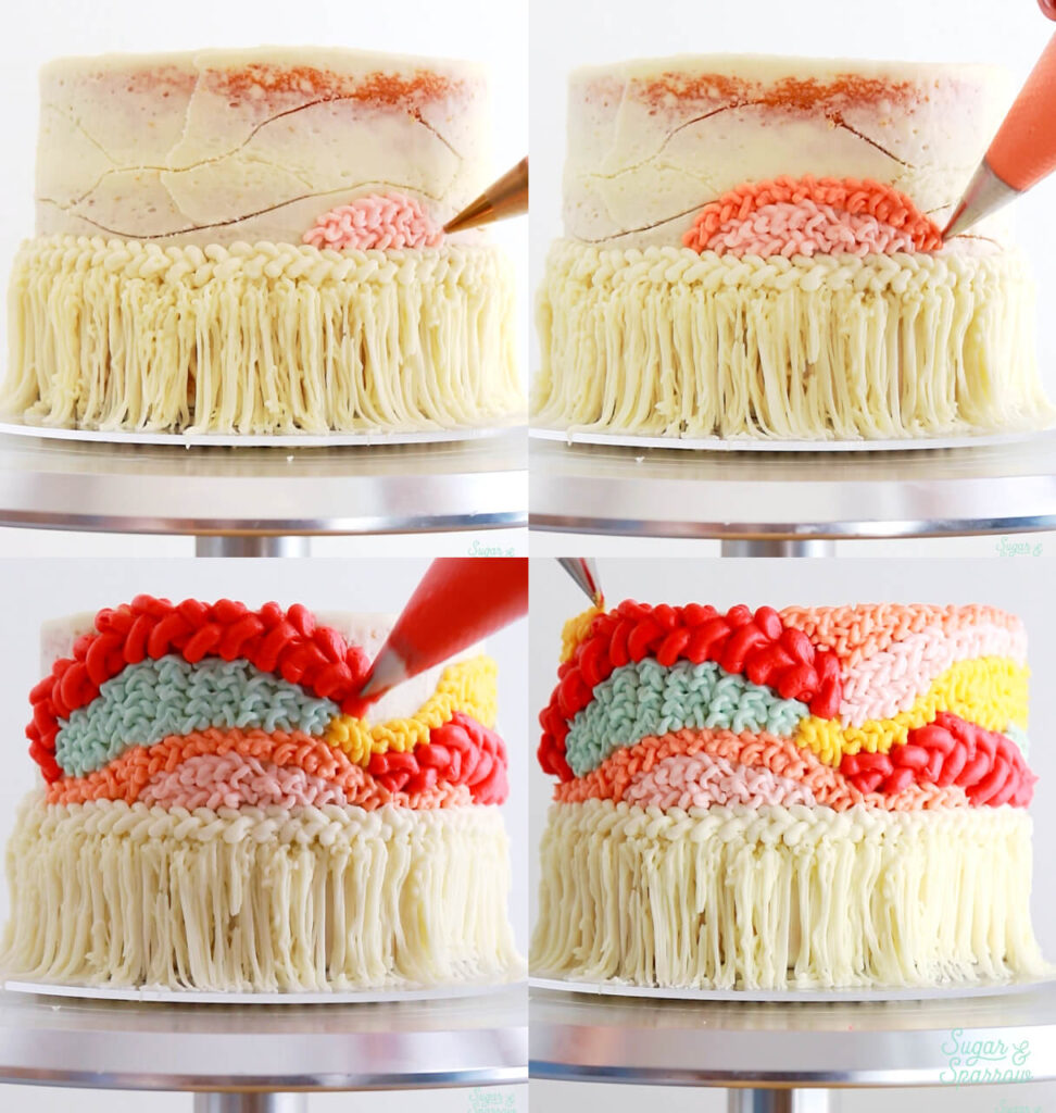 how to pipe knitted buttercream