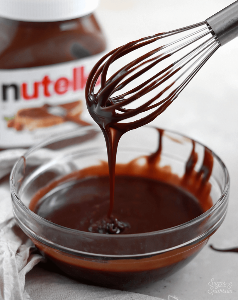 Nutella ganache recipe by sugar and sparrow