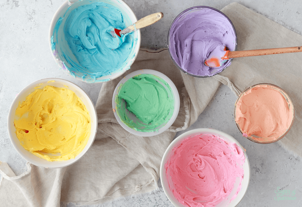 rainbow buttercream color mixing tutorial