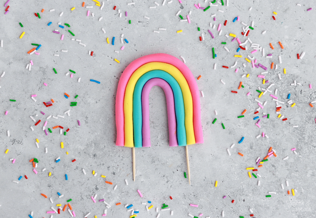 diy rainbow cake topper tutorial