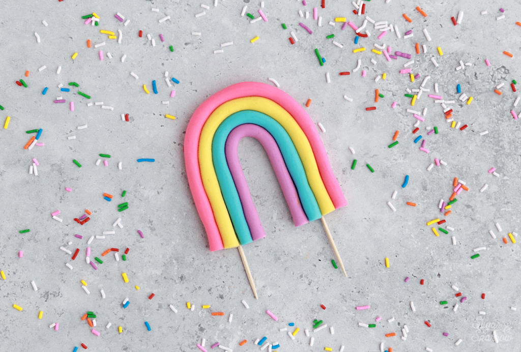 arch rainbow cake topper diy