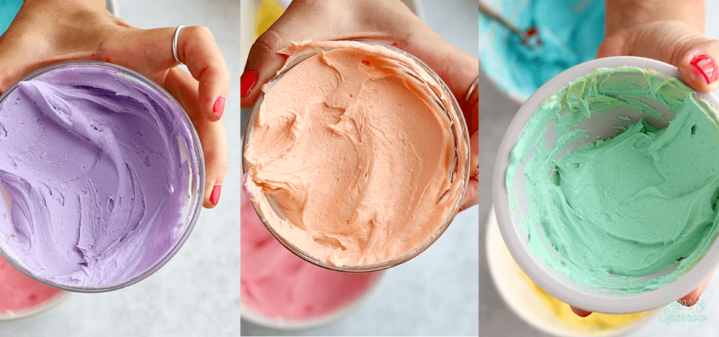 mixing secondary colors with buttercream